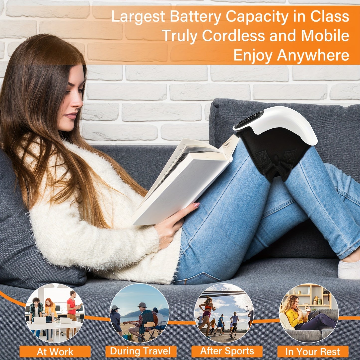 Cordless Knee Massager with Heat and Vibration – Ultimate Comfort for Your Knees!