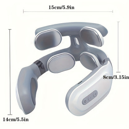 Masajeador de cuello inteligente portátil: ¡alivio avanzado con control remoto inalámbrico y amasado de tejido profundo!