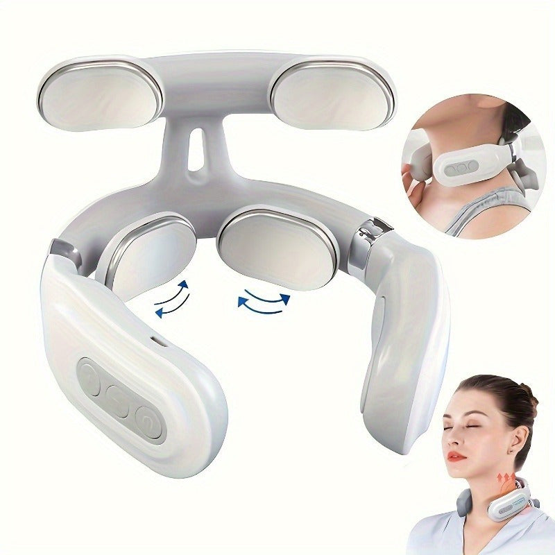 Portable Smart Neck Massager – Advanced Relief with Wireless Remote and Deep Tissue Kneading!