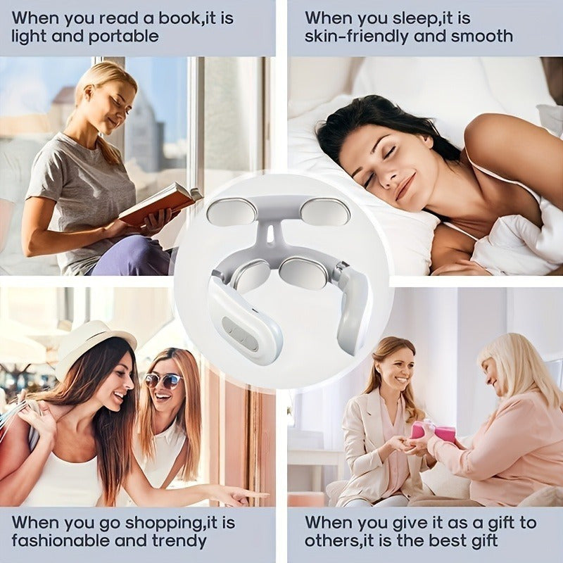 Portable Smart Neck Massager – Advanced Relief with Wireless Remote and Deep Tissue Kneading!