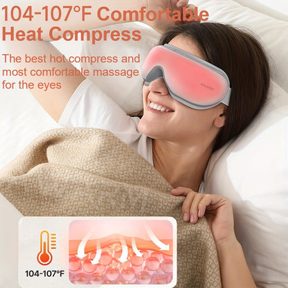 Heat Eye Massager Mask – Ultimate Relaxation and Eye Care with Airbag Vibration and Music!