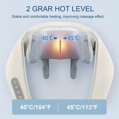 Masajeador de cuello amasador 3D con calor terapéutico: ¡el máximo alivio del tejido profundo!