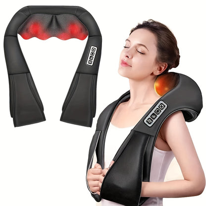 Masajeador Shiatsu eléctrico con calor: ¡alivio de amasamiento profundo para el cuello, la espalda y los hombros!