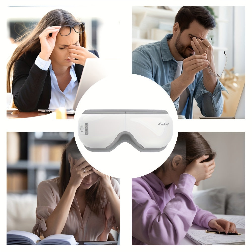 Heat Eye Massager Mask – Ultimate Relaxation and Eye Care with Airbag Vibration and Music!